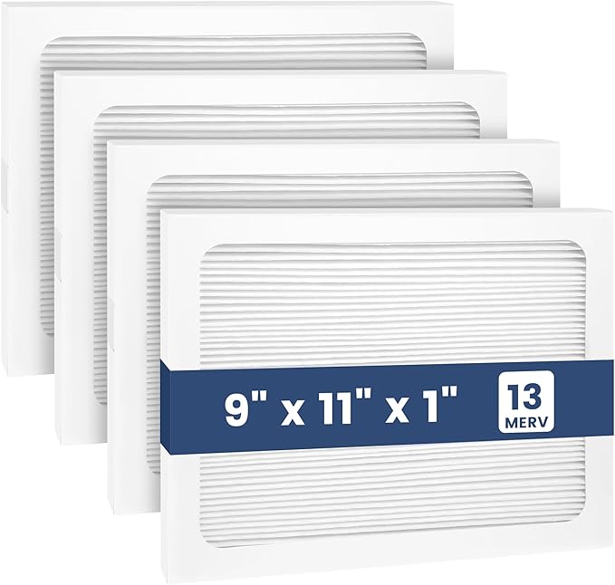 4 Pack 9 x 11 x 1 MERV 13 Replacement Filter Compatible by UNBOSOM