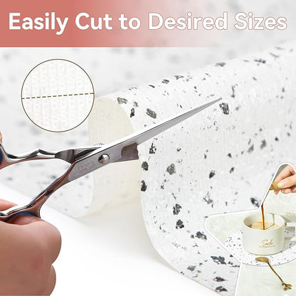 RAY STAR Shelf Liner, Non Adhesive Terrazzo Marble Cabinet Liner - Image 4