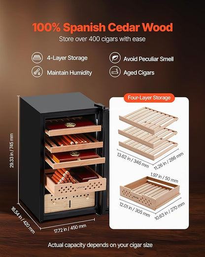 VEVOR Electric Humidor, Constant Humidity & Temperature Control, Spanish Cedar - Image 4