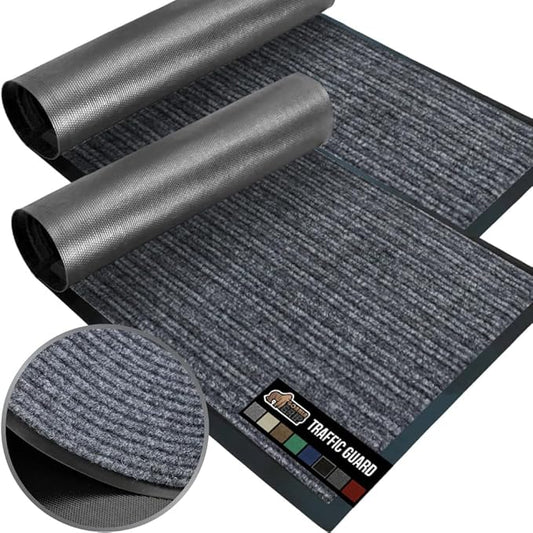 GORILLA GRIP Waterproof Traffic Guard Door Mat, 2 Pack Heavy Duty Entryway Mats by GorillaGrip