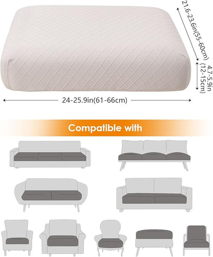 Fuloon Waterproof Seat Cushion Covers 3 PCS, Stretch Sofa Cushion Slipcovers - Image 4