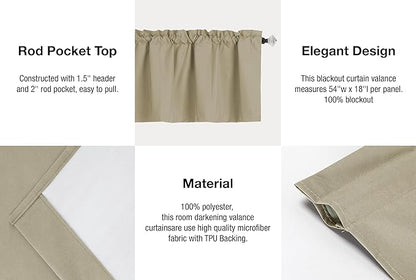 Easy Home 2 Panels Blackout Tier Curtain - Image 3