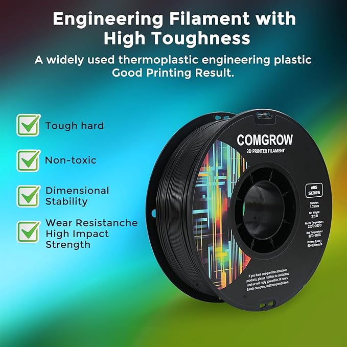 Comgrow ABS 3D Printer Filament, Heat Resistant, 1.75mm Diameter, 1lb Weight - Image 2