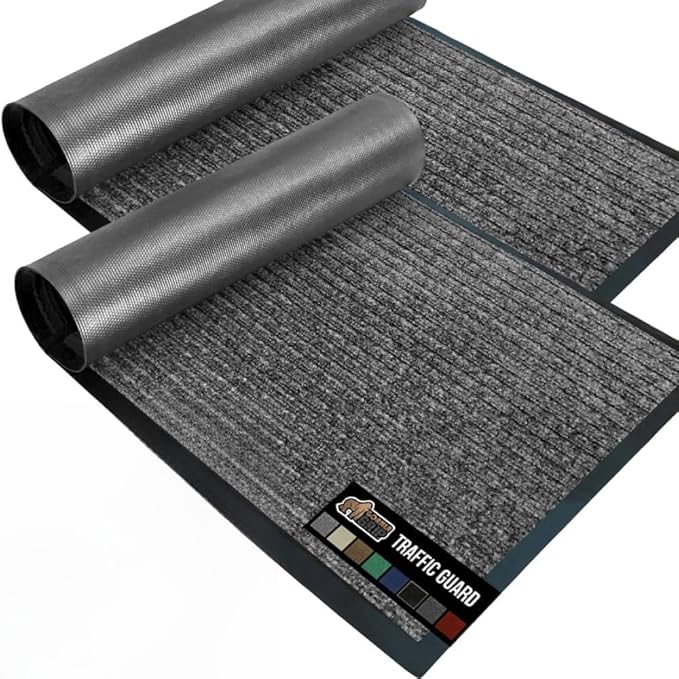 GORILLA GRIP Waterproof Traffic Guard Door Mat, 2 Pack Heavy Duty Entryway Mats by GorillaGrip