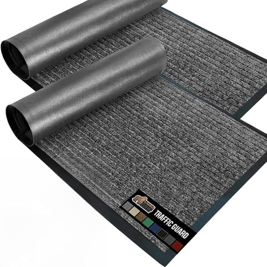 GORILLA GRIP Waterproof Traffic Guard Door Mat, 2 Pack Heavy Duty Entryway Mats by GorillaGrip