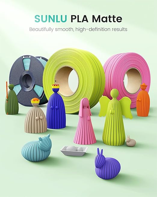 Matte PLA Filament 1.75mm Light Blue Color, 1kg SUNLU 3D Printer Filament - Image 2
