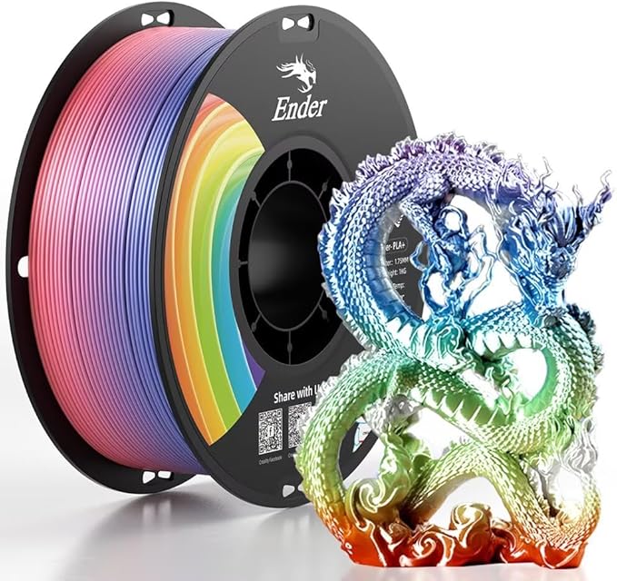 Creality 3D Printer Filament, Rainbow PLA+ Filament 1.75mm, PLA Pro by Creality