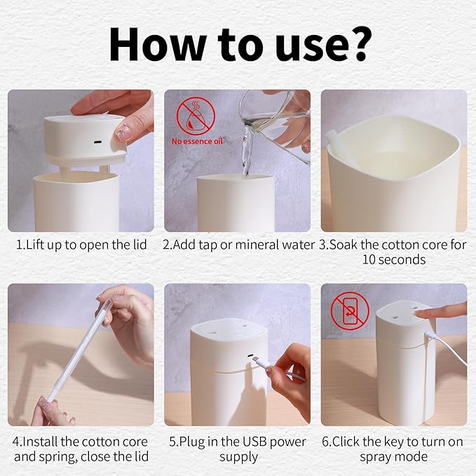 Small Humidifier for Plant, Cool Mist Humidifiers for Bedroom, Desk Mini - Image 6