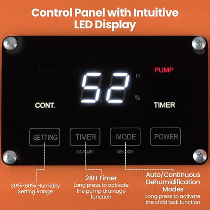 COSTWAY 140 Pints Commercial Dehumidifier - Image 3