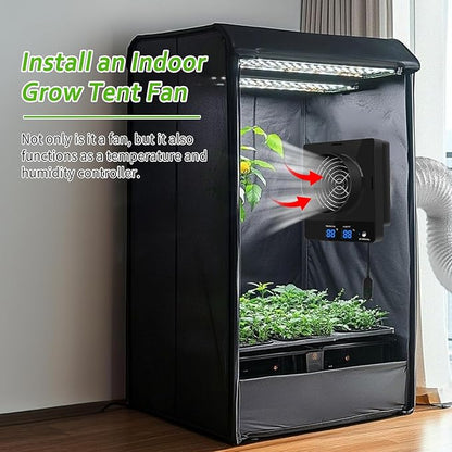 4-Inch Grow Tent Inline Duct Fan, Automatic Temperature & Humidity Sensing - Image 2