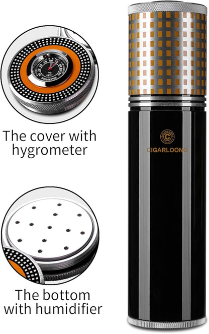 Travel Cigar Humidor Case/Box Metal Portable Air Tight Lid Smell Proof Cigar - Image 3