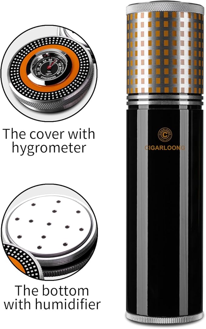 Travel Cigar Humidor Case/Box Metal Portable Air Tight Lid Smell Proof Cigar - Image 5