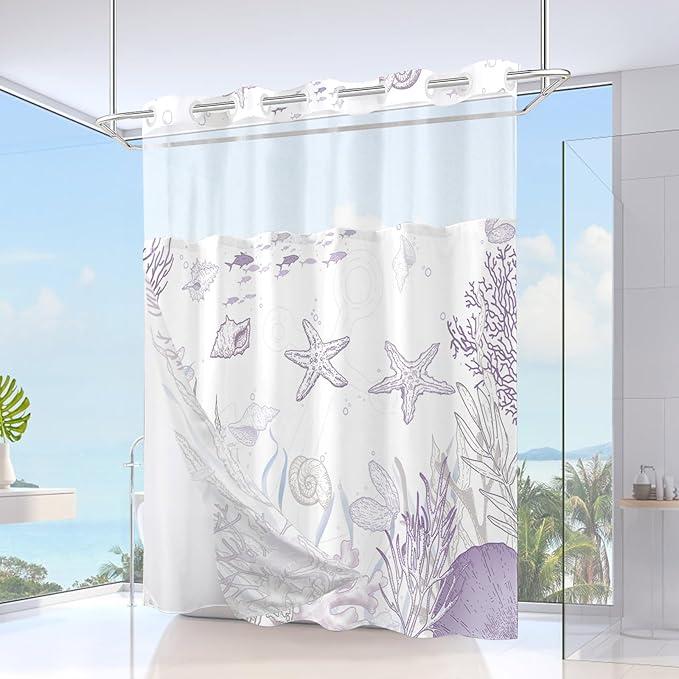 Extra Long No Hook Shower Curtain - Image 2