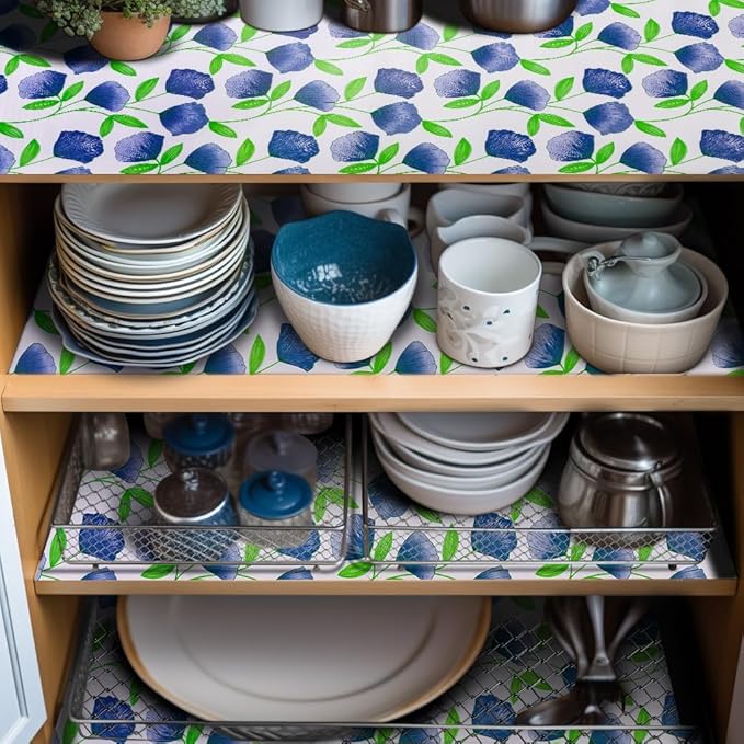 18" W x 96" L Floral Drawer and Shelf Liner - Image 2