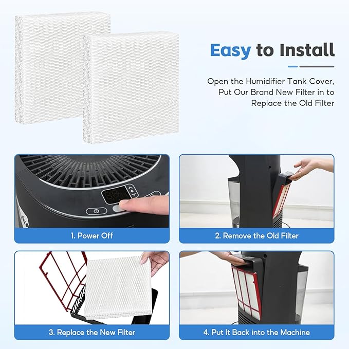 4-Pack HFT600 Humidifier Replacement Wicking Filter T - Image 6