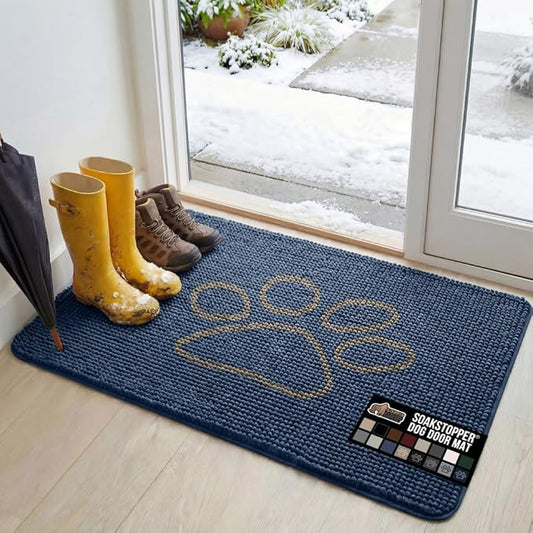 GORILLA GRIP SOAKSTOPPER Dog Door Mat, 48x30 Machine Washable Rug Absorbent by GorillaGrip