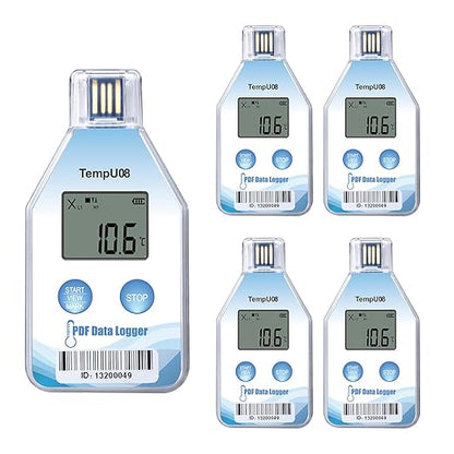Tzone Digital Temperature Data Logger USB Single Use Temp Recorder 5 Packs by Tzone