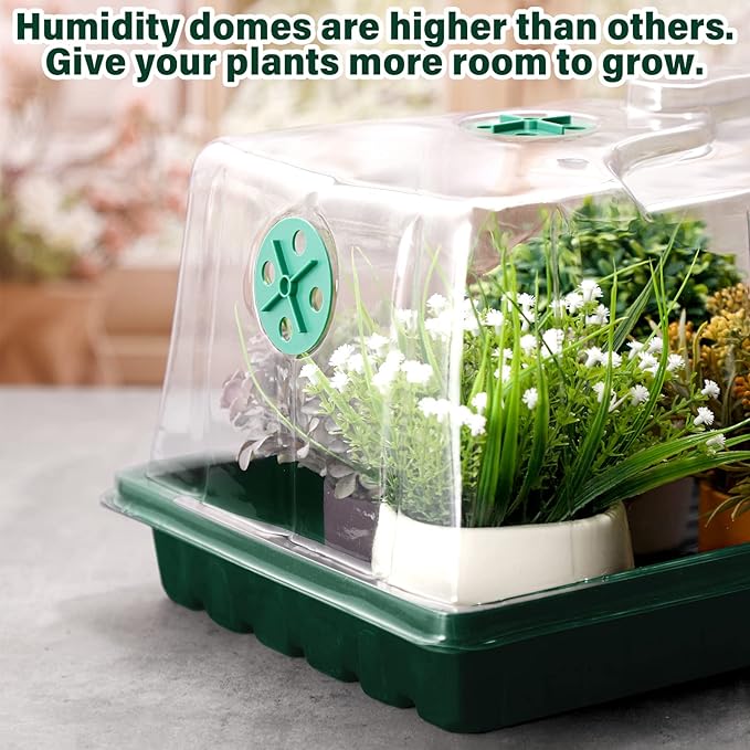 Foaincore 20 Packs 7'' Tall Humidity Vented Domes 1020 Flat Trays Cover Clear - Image 4