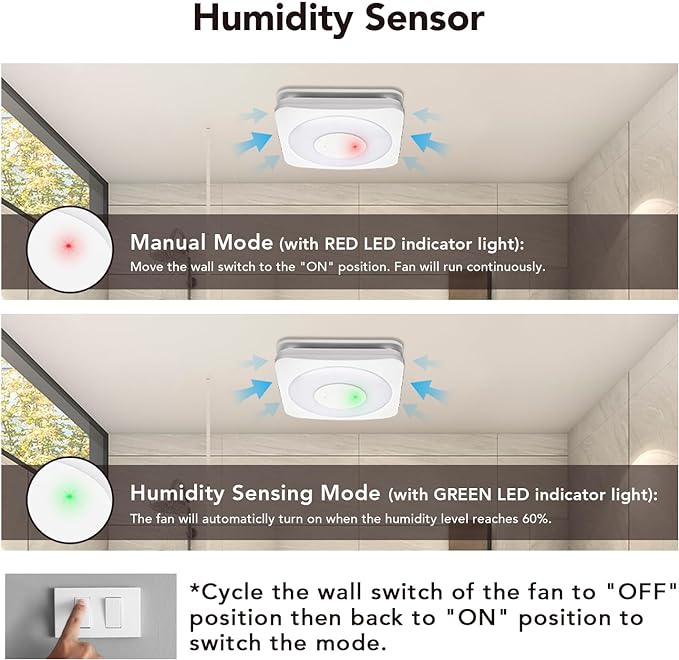OREiN 3-in-1 Bathroom Exhaust Fan - Image 3