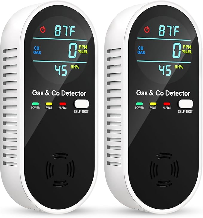 Carbon Monoxide Detectors and Natural Gas Detector, 4-in-1 Upgraded Carbon by VilfeLLC