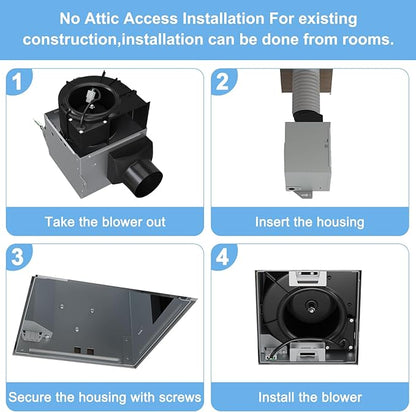 Bathroom Exhaust Fan 80 CFM 1.5 Sone, 4-Inch Duct, Quiet Energy Star Certified - Image 4