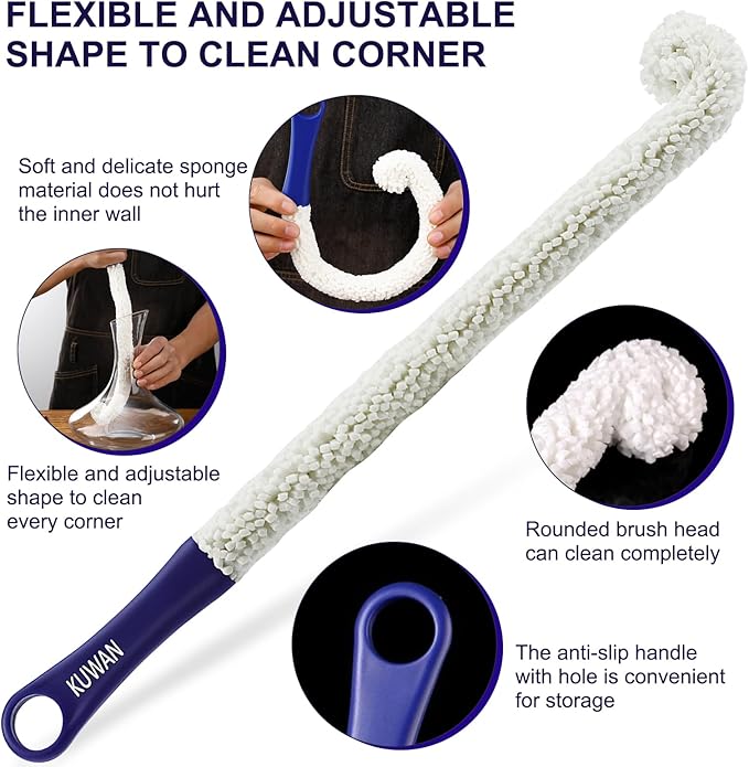 KUWAN Bottle Cleaning Brush Multi-Function Household Tools Flexible Bottle - Image 3