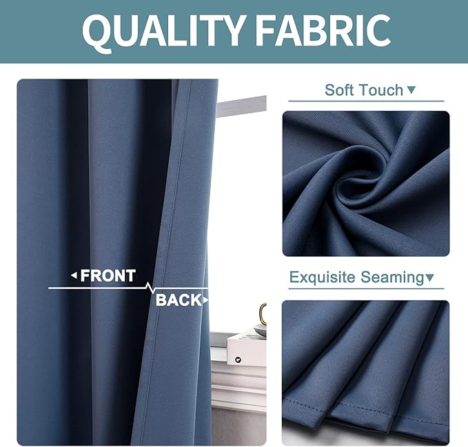 ChrisDowa Blackout Curtains 102 Inches Long 2 Panels Set - Image 3