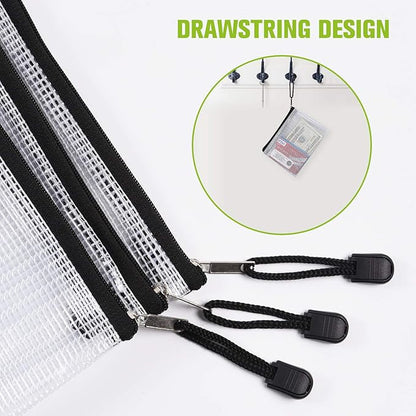 Mesh Zipper Pouch, B5 Size Tear-Resistant Document Pouch, Extra Large Zip File - Image 5