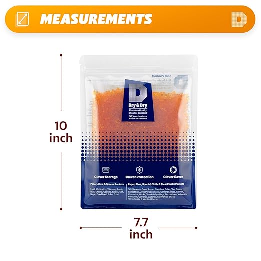 Dry & Dry Premium Orange Indicating Silica Gel Desiccant Beads - Image 6