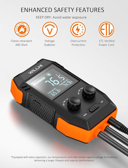 WH2408 Temperature Controller 10A 1200W, Digital Thermostat Controlled Outlet - Image 8