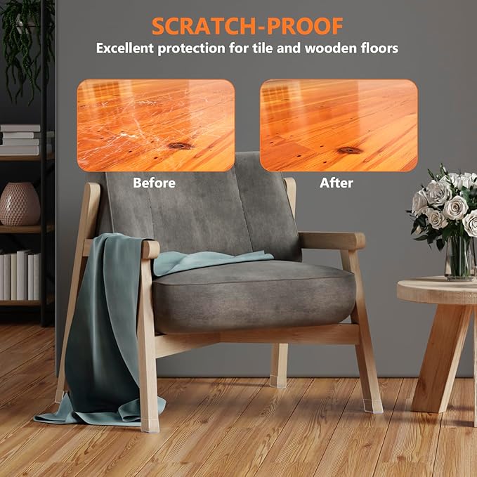 16pcs Square Chair Leg Floor Protectors, Furniture Pads - Image 5