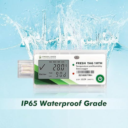 Freshliance LCD Temperature Humidity Data Logger, Single Use USB Temperature - Image 5