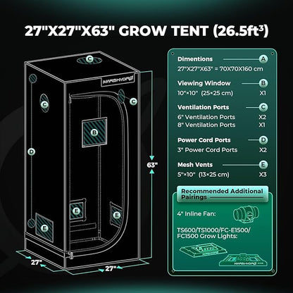 MARS HYDRO 2.3x2.3 Advanced Grow Tent, - Image 9