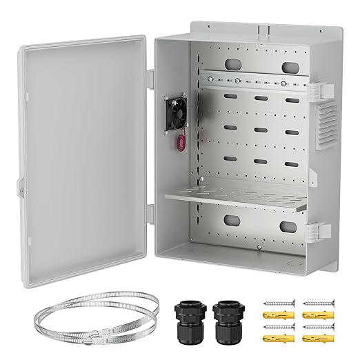 Joinfworld Vented Outdoor Enclosure Box 18.1x12.6x6.4 Outdoor WiFi Enclosure by Joinfworld
