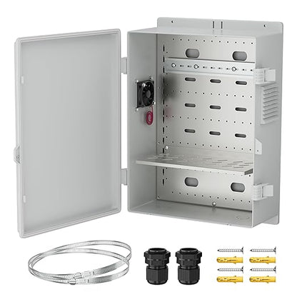 Joinfworld Vented Outdoor Enclosure Box 18.1x12.6x6.4 Outdoor WiFi Enclosure by Joinfworld