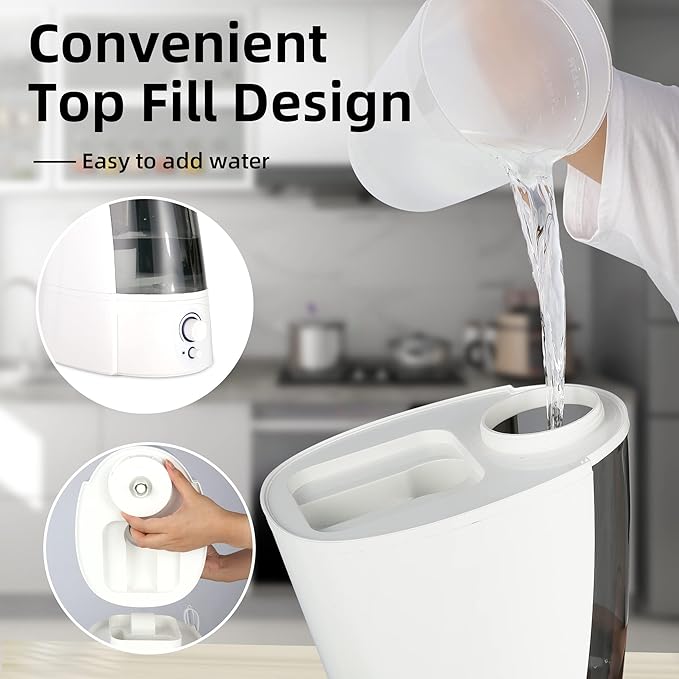 Cool Mist Humidifier for Office & Bedroom, 5L Top Fill Personal Humidifier - Image 4