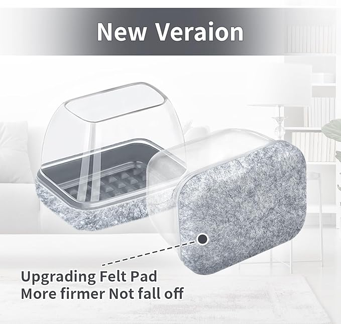 Ezprotekt 8 Pcs Rectangle Grey Felt Chair Leg Floor Protectors - Image 7