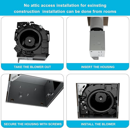 Bathroom Exhaust Fan 160 CFM 1.0 Sone, 6 Inch Duct, Quiet Energy Saving - Image 4