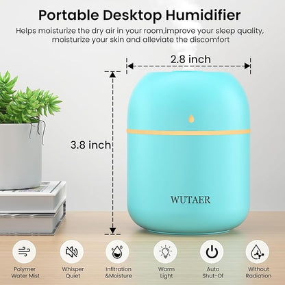 Portable Small Humidifier, WUTAER USB Personal Desktop Humidifier - Image 2