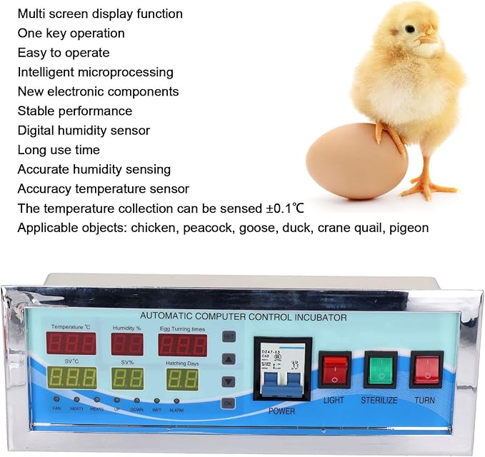XM-18G Egg Incubator Controller Intelligent Six-Screen Six-Display Temperature - Image 4