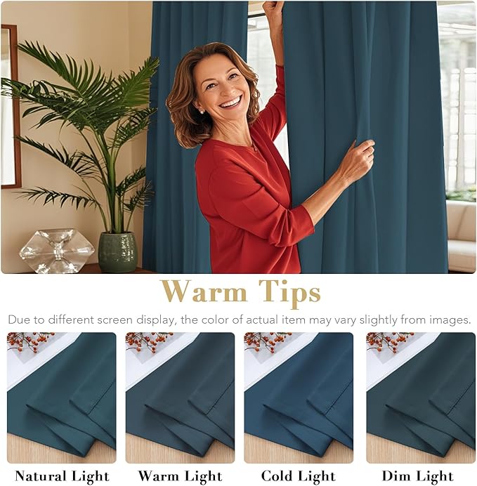 H.VERSAILTEX Blackout Curtains Thermal Insulated Window Treatment Panels Room - Image 6