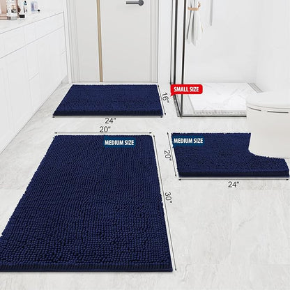 Smiry Luxury Chenille Bathroom Rugs 59x20, Extra Soft and Absorbent Shaggy Bath - Image 2