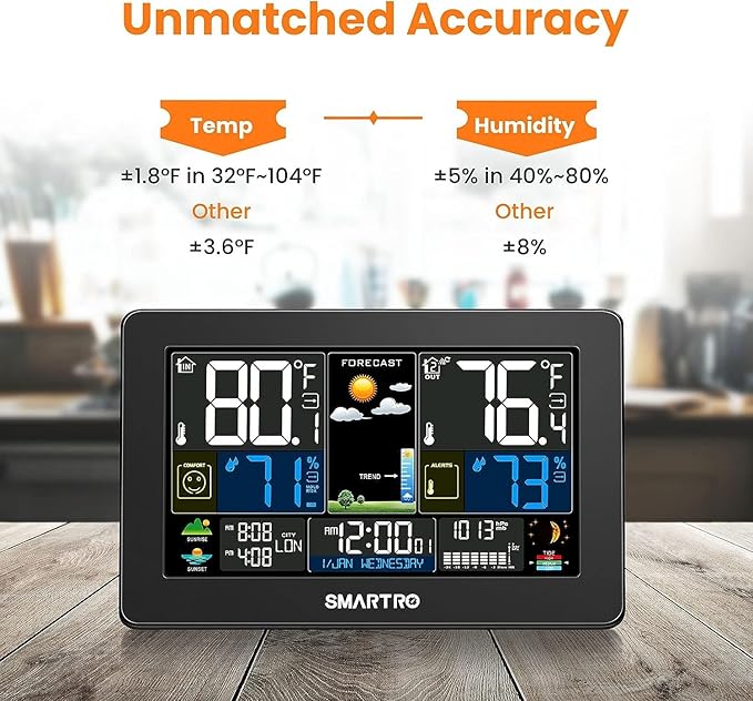 SMARTRO Weather Station Wireless Indoor Outdoor Thermometer - Image 3
