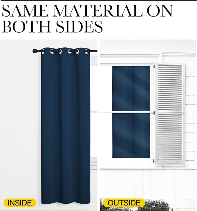NICETOWN Curtain Blackout Drape Panel, Single Panel, 42 x 84 inch, Moroccan Blue - Image 5