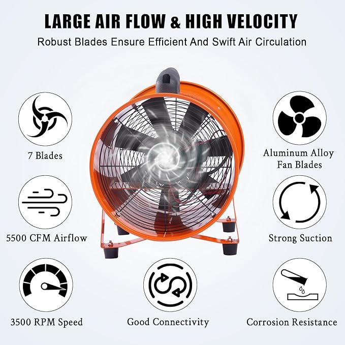 16 in Two Speed Utility Blower Exhaust Fan - Image 6
