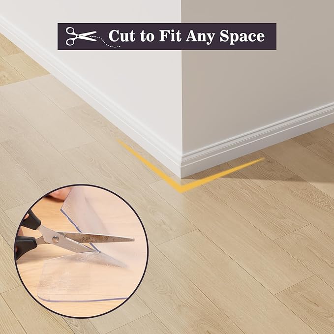 7'×9' Frosted Clear Floor Mat for Under Kitchen Table, Waterpoof Easy Cleaning - Image 6