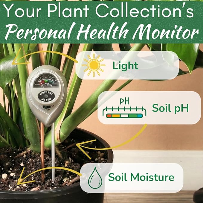Houseplant Health Meter – 3-in-1 Tool to Prevent Overwatering, Root Rot & Leaf - Image 2