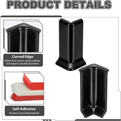 uxcell Self Adhesive Baseboard Corner Blocks, 3.23 Inch Wall Edge Corner - Image 4