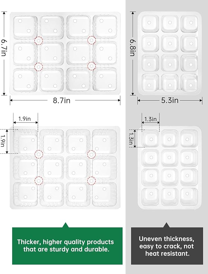 3-Pack Seed Starter Trays with Heat Mat, Seed Starter Kit with Grow Lights - Image 4