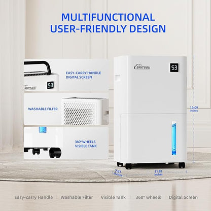 Britsou 50 Pints Dehumidifier for Basement - Image 8